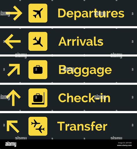 Airport Sign Departure Arrival Travel Icon Vector Image