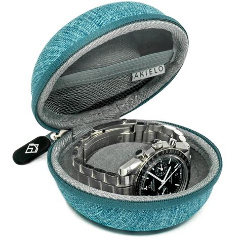 Akielo Watch Case Watch Travel Case With Cleaning Cloth