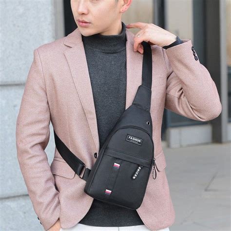 Al 1205 Korean Fashion Canvas Sling Shoulder Cross Bag Mens Chest