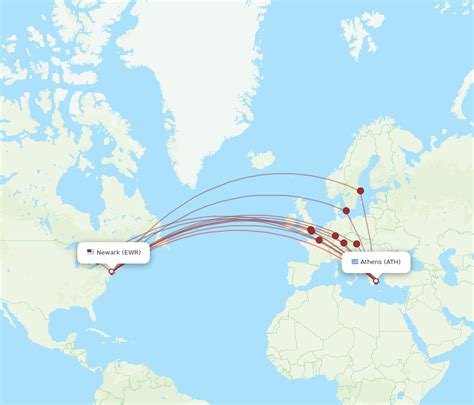 All Flight Routes From Athens To New York Ath To Ewr Flight Routes