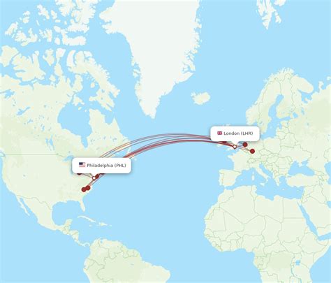 All Flight Routes From London To Philadelphia Lhr To Phl Flight Routes