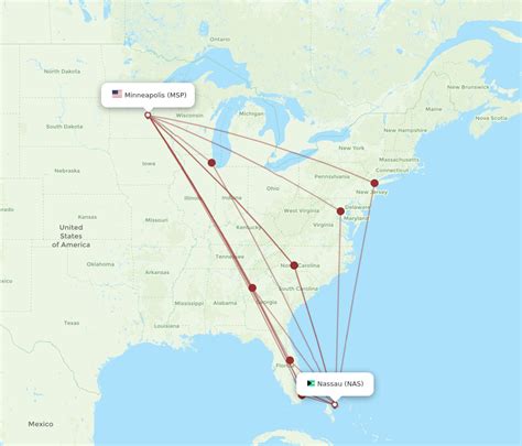 All Flight Routes From Minneapolis To Nassau Msp To Nas Flight Routes