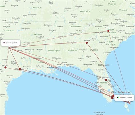 All Flight Routes From Nassau To Dallas Nas To Dfw Flight Routes