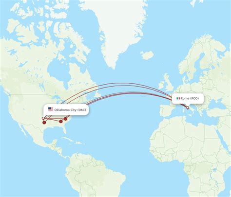 All Flight Routes From Oklahoma City To Rome Okc To Fco Flight Routes