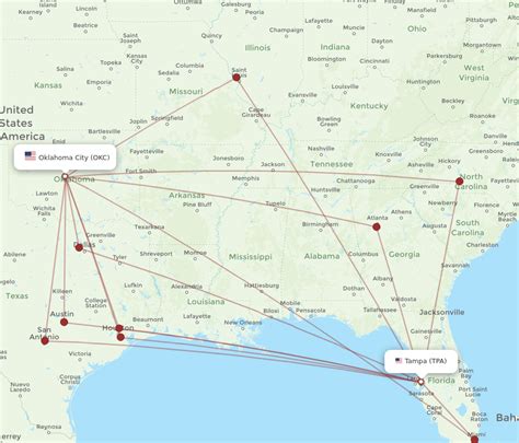 All Flight Routes From Oklahoma City To Tampa Okc To Tpa Flight Routes