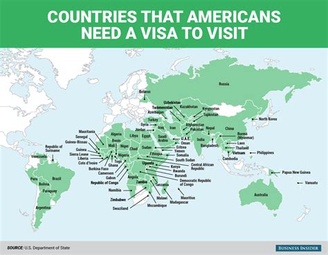 All The Countries That Require Visas For Americans