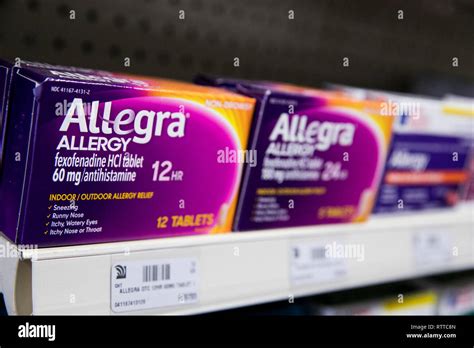 Allegra Allergy Over The Counter Medicine Photographed In A Pharmacy