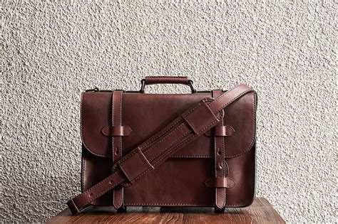 Alpha 15 Leather Briefcase Terra Monogrammed Cravar