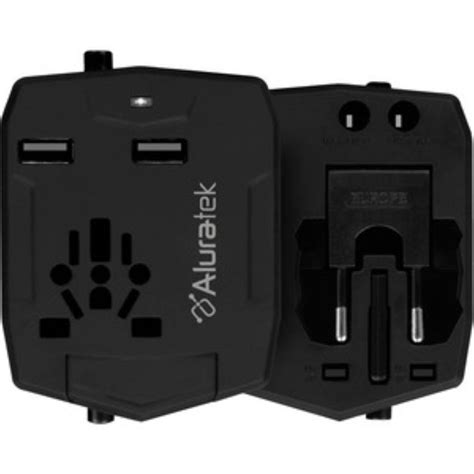 Aluratek Universal Travel Adapter With Built In 3 000 Mah Battery Ct