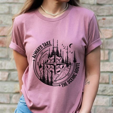 Always Take The Scenic Route T Shirt Compass T Shirt Etsy