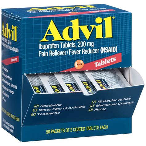 Amazon Com Advil 50 Packets Of 2 Capsules Pain Reliever Fever