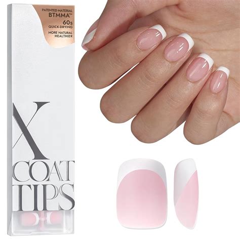 Amazon Com Btartboxnails Xcoattips French Gel Nails White French Tip Press On Nails Pink