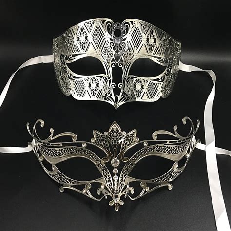 Amazon Com Cnomg Couple Masquerade Masks Elegant Venetian Mardi Gras