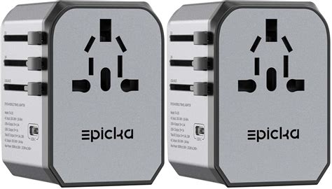 Amazon Com Epicka 2 Pack Universal Travel Adapter International Plug