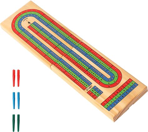 Amazon Com Gse Wooden Folding 3 Track Color Coded Travel Cribbage