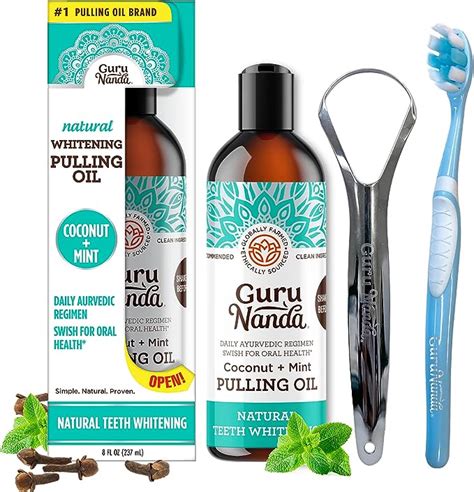 Amazon Com Gurunanda Coconut Oil Pulling With 7 Essential Oils And