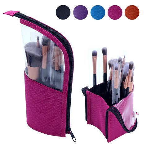 Amazon Com Jdzjuchu Travel Makeup Brush Holder Make Up Organizer Bag Case Cosmetic Pouch