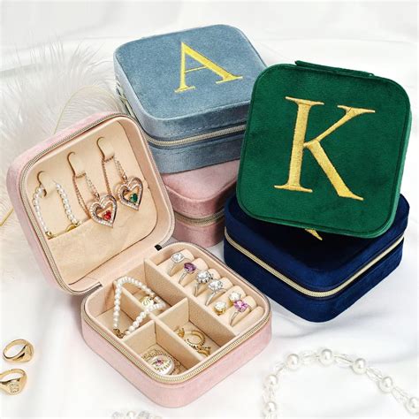 Amazon Com Parima Travel Jewelry Box Jewelry Case Small Initial