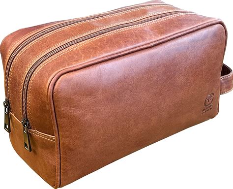 Amazon Com Rustic Town Leather Toiletry Bag For Men Travel Shaving Dopp Kit Bathroom Shower