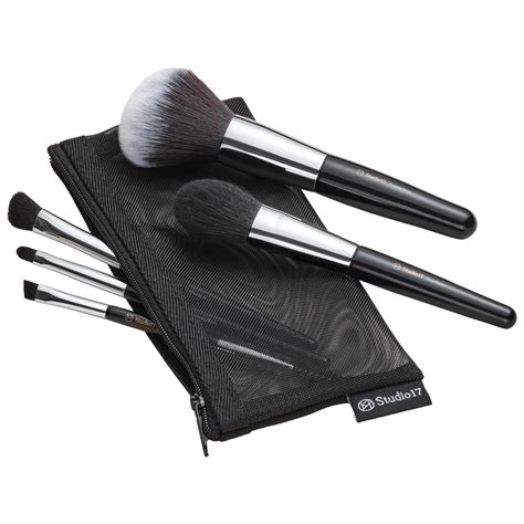 Amazon Com Studio17 Travel Makeup Brush Set 5 Pcs Essential Face