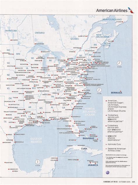 American Airlines Destinations Map Canada United States M Flickr