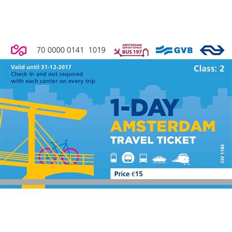 Amsterdam Travel Ticket 1 2 Or 3 Days Ov Chipkaart Kopen