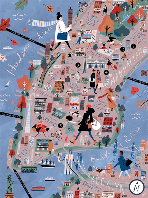 An Autumnal Map Of Shopping Destinations In And Around Nyc For The New York Times City Maps