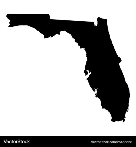 An Map Florida With Destinations Royalty Free Vector Image