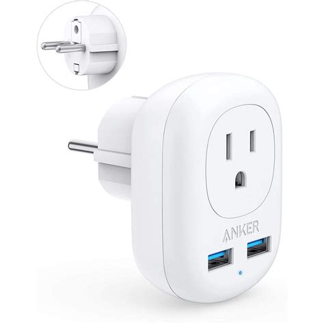 Anker European Travel Adapter Powerextend Usb Plug International Power