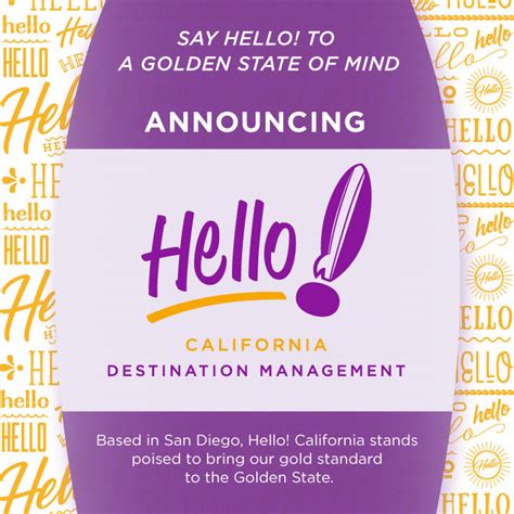 Announcing Hello California Destination Management Hello