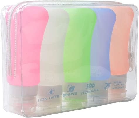 Aoutacc 5 Pack Tsa Approved Travel Bottles Sets 3 Ounce Leakproof