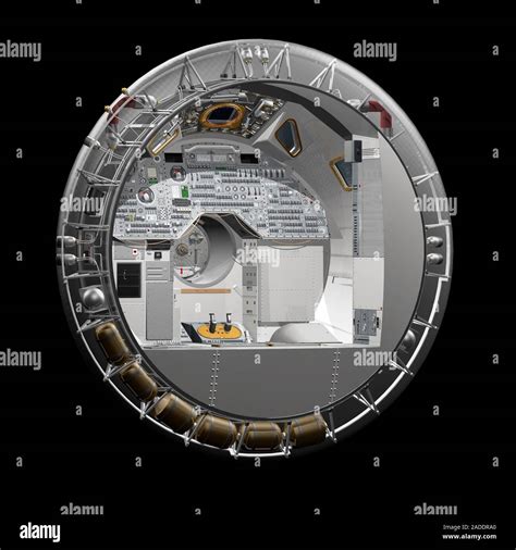 Apollo Command Module Spacecraft Cutaway Illustration Of The Viewpoint Of An Astronaut Sitting