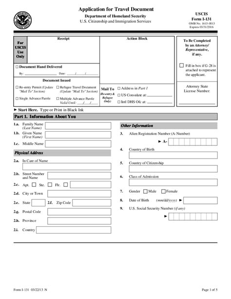 Application For Travel Document Uscis Free Download