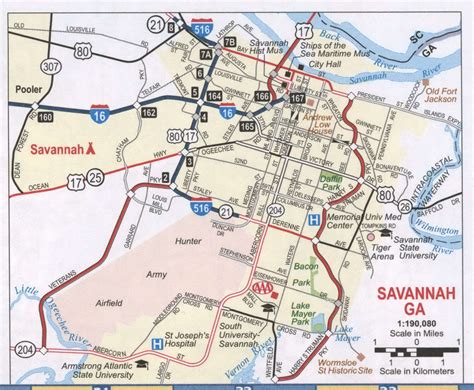 Area Map Of Savannah