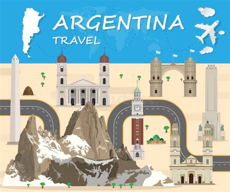 Argentina Landmark Global Travel And Journey Infographic Vector Stock