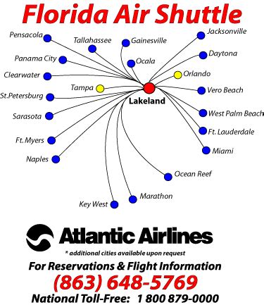 Atlantic Airlines Florida Passenger Fares