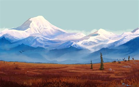 Autumn Tundra By Naviira Deviantart Com On Deviantart Landscape