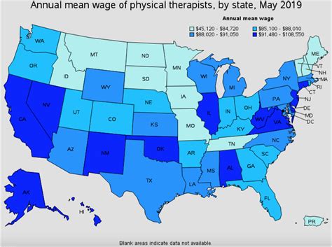 Average Travel Physical Therapist Salary By State Nationally