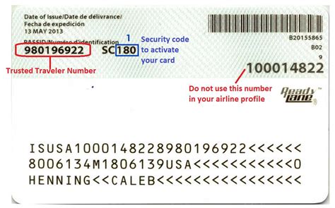 Back Of Global Entry Card Your Know Or Trusted Traveler Number Location