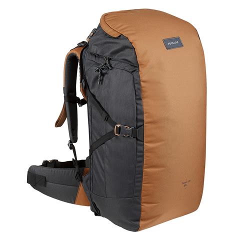 Backpacking Rucksack Travel 100 60 Liter Camel Forclaz Decathlon