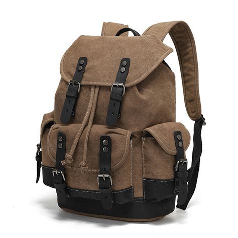 Backpacks For Men Vintage Canvas Leather Laptop Daypacks Waterproof Large Waxed Mountaineering