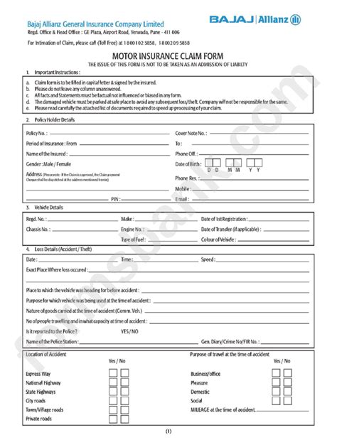 Bajaj Allianz Medical Claim Form Claimforms Net