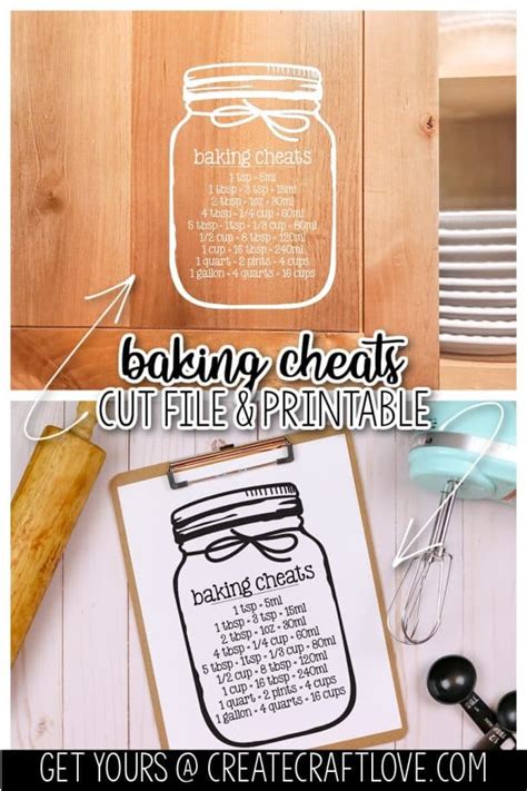 Baking Cheats Free Printable And Cut File Create Craft Love