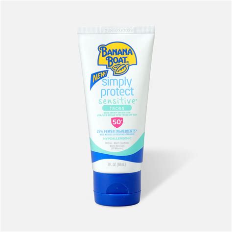 Banana Boat Simply Protect Sensitive Faces Sunscreen Spf 50 3Oz