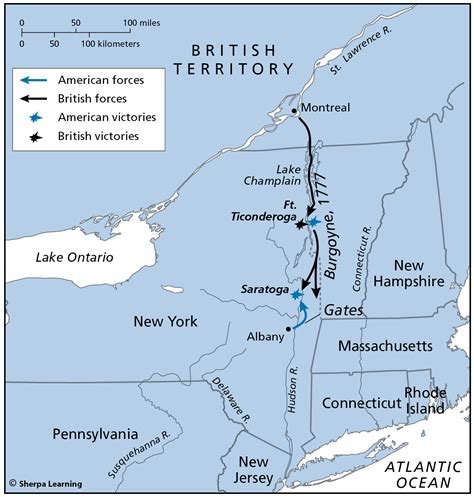 Battle Of Saratoga Map For Kids