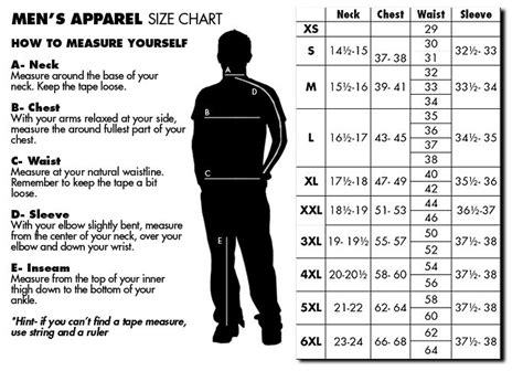 Be Sure Your Clothes Fit Appropriately Men S Size Chart Crew Neck