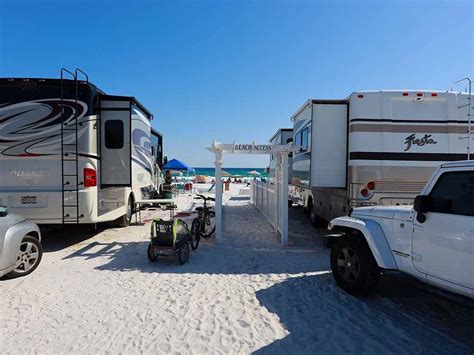 Beach Front Rv Site At Camp Gulf Campground In Destin Fl