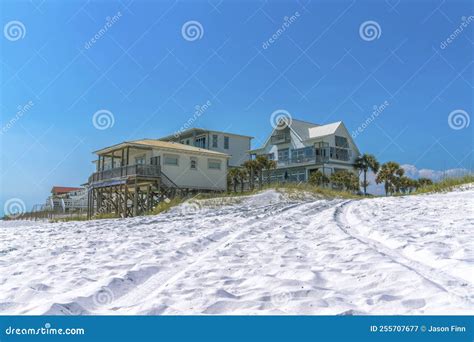 Beach Houses On A White Sand At A Beach In Destin Florida Editorial