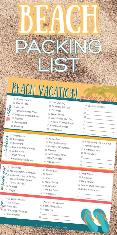 Beach Packing List Printable Beach Vacation Packing List Australia Sexiezpicz Web Porn