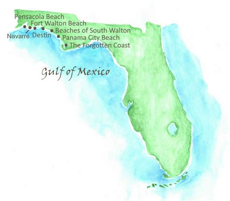 Beaches Of Northwest Florida Map Southern Vacation Rentals Panama City And Destin Florida